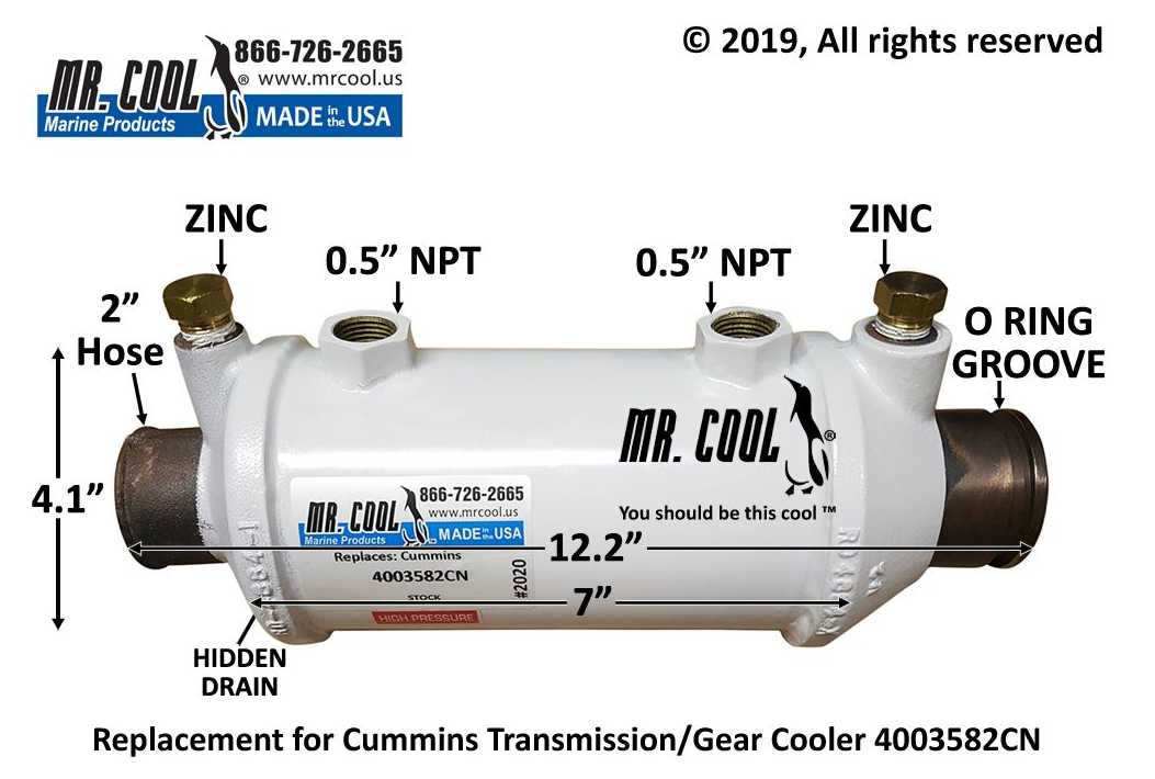 Cummins QSM11 Oil Cooler 4003582CN with ZF Transmission Replacement