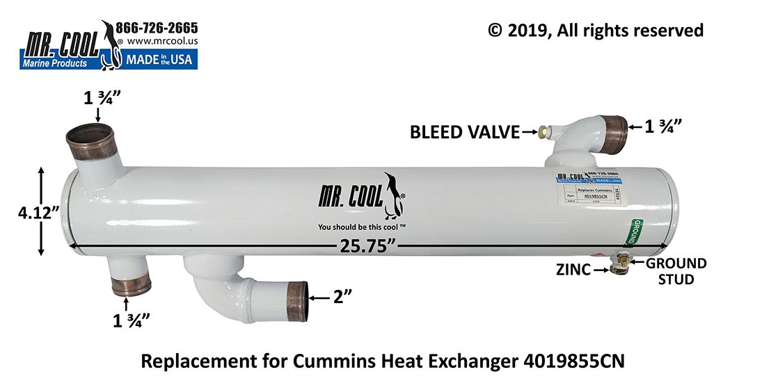 Cummins 6BT Heat Exchanger 4019855CN 4x25 Replacement Part