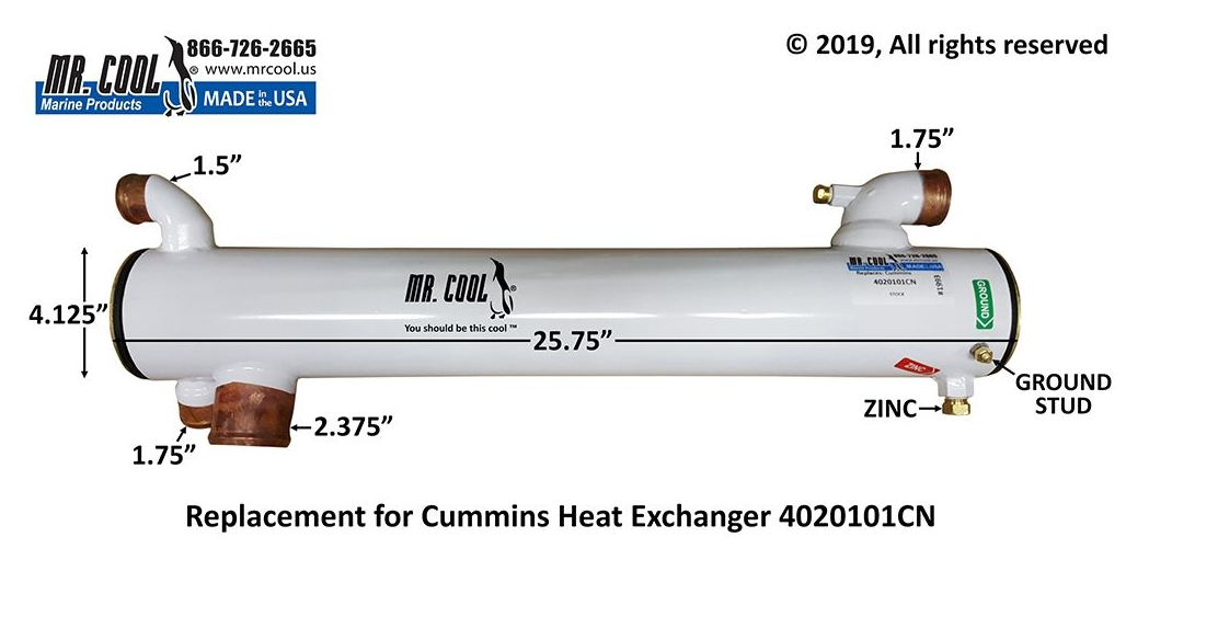 Cummins 5.9 L Heat Exchanger 4020101CN 4x25 Replacement Part