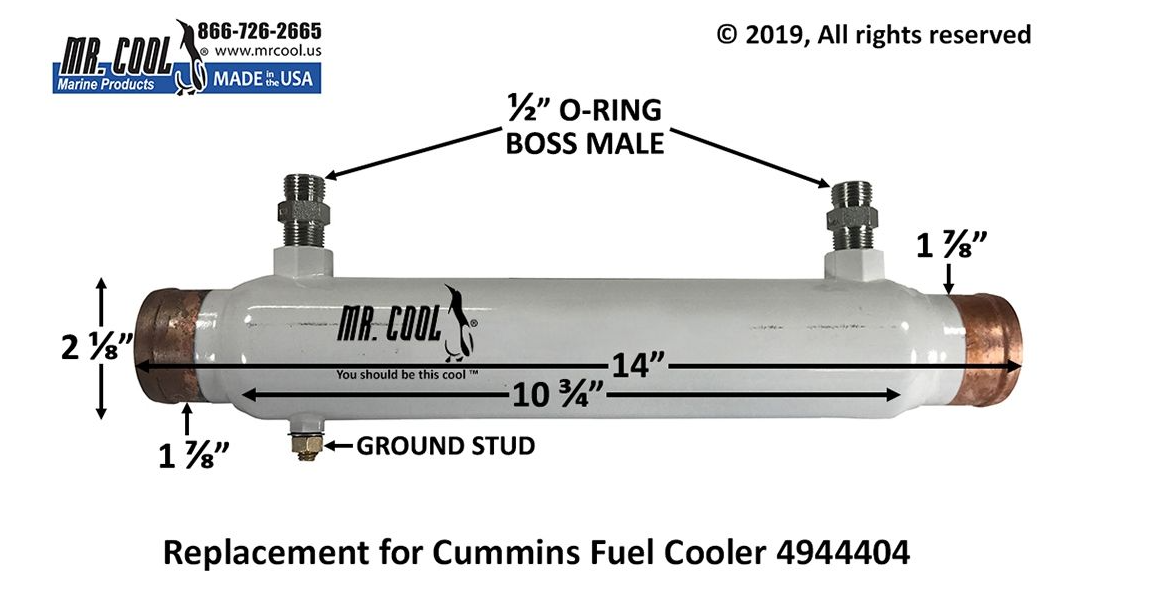 Cummins QSB, QCS, Fuel Cooler 4944404 / 3897517 Replacement