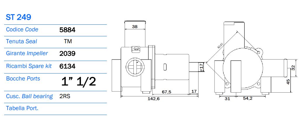 Ancor 5884 Replaces Yanmar 120650-42300 (4BY & 6BY)