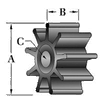 JMP 8301-01 Impeller (JOHNSON 09-814B, JABSCO 17936-0001)