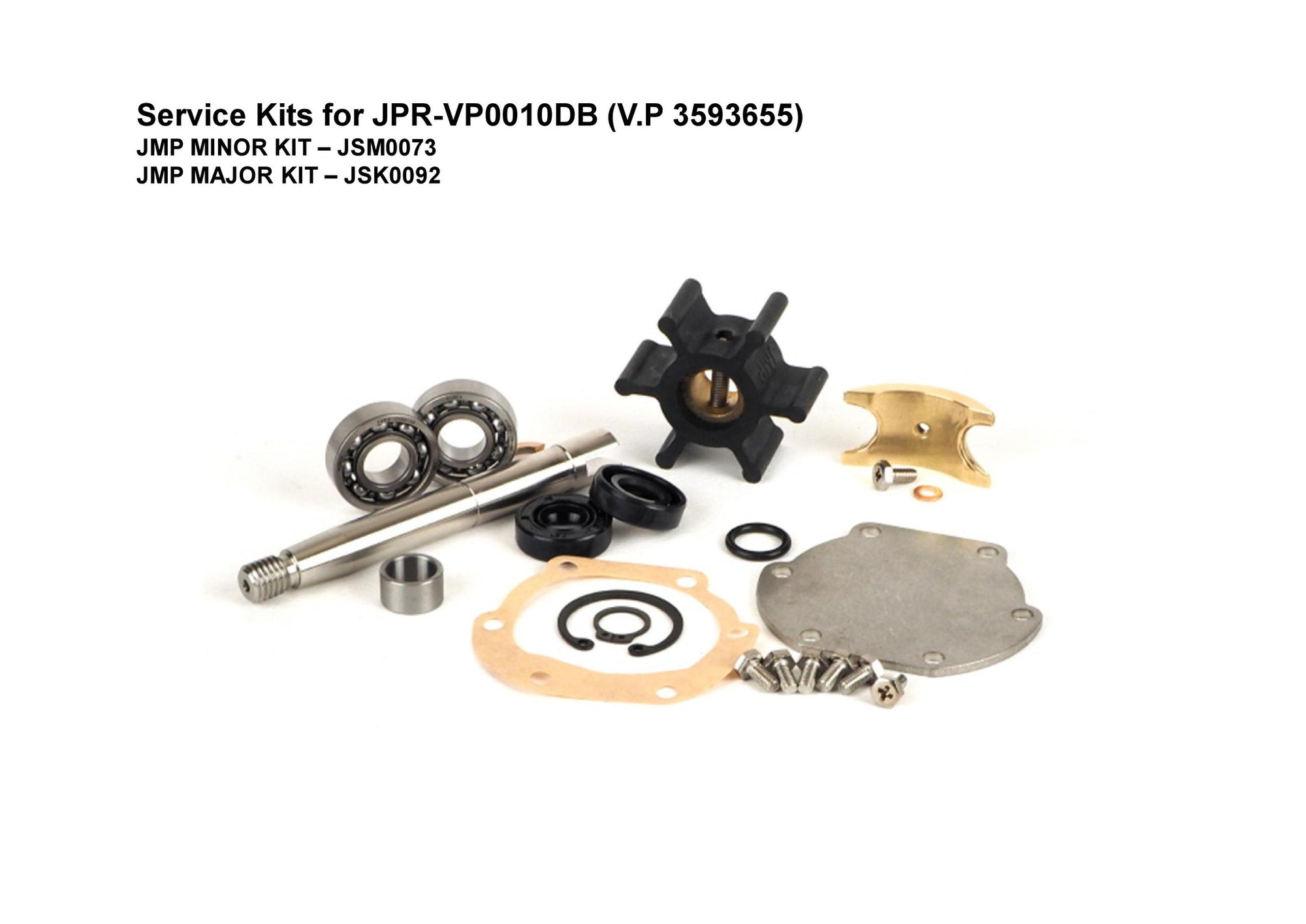 Major Service Kit for Volvo Penta D1/D2 Seawater Pump 3593655 - JSK0092