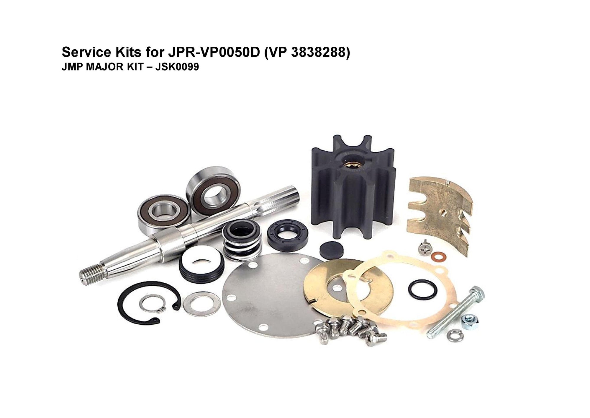 JMP-JSK0099 MAJOR KIT FOR JMP PUMP JPR-VP0050D-3838288 (Fits Volvo Penta Engines: D5 A-T, D5A-TA, D5A-B TA, D7A-TA, D7A-B TA)