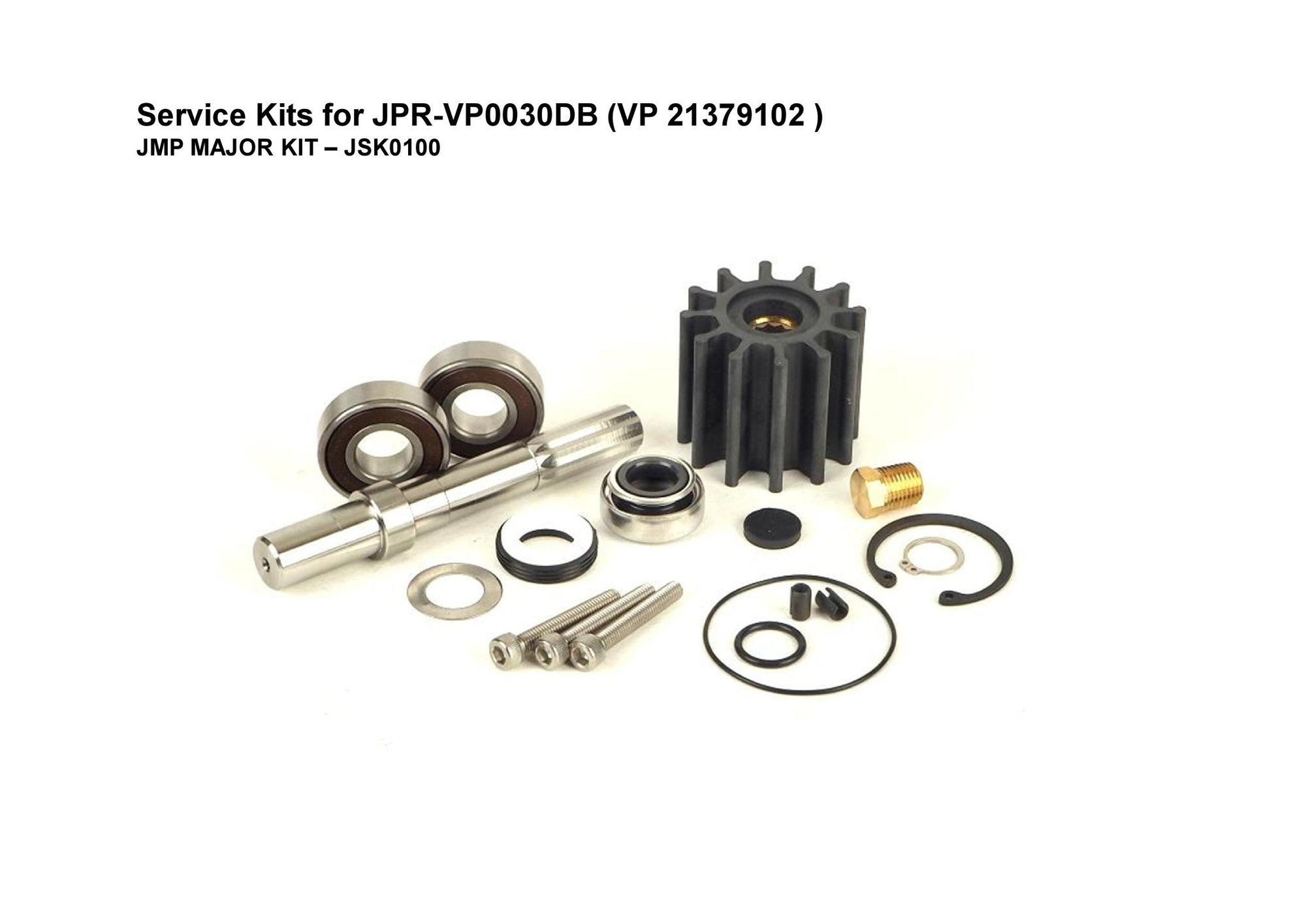 JMP-JSK0100 MAJOR KIT FOR JMP PUMP JPR-VP0030DB-21379102 (Fits Volvo Penta Engines: D3-110I-G, D3-140A/I, D3-150I-G, D3-170A/I-G, D3-200A/I-G, D3-220A/I-G)
