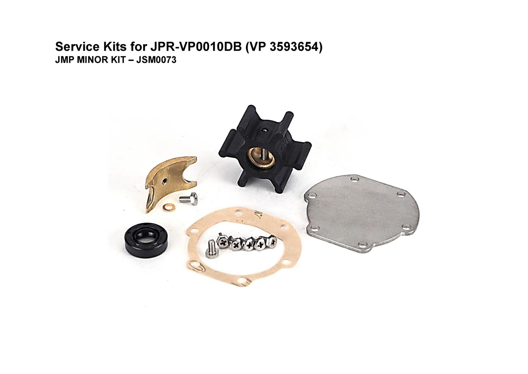 Minor Service Kit for Volvo Penta D1/D2 Seawater Pump 3593655 - JSM0073