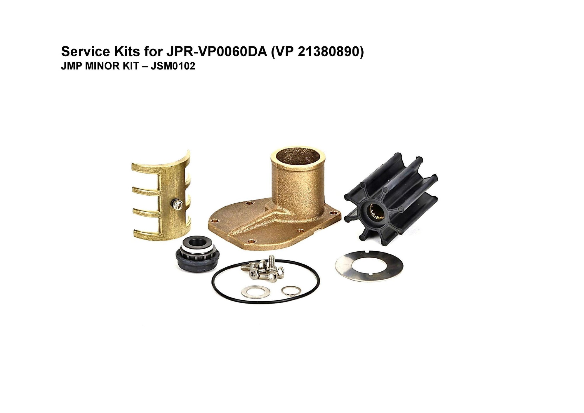 Service Kit (Minor) for Volvo Penta D6A Seawater pump 21380890 - JSM0102