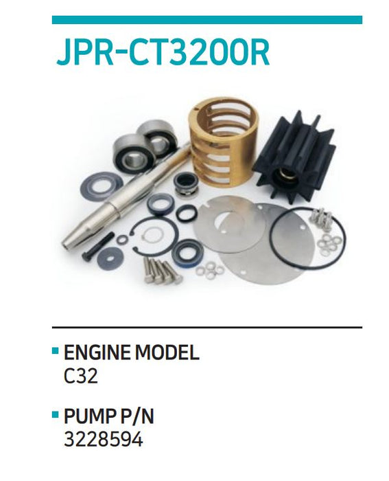 Sherwood G3001X / Cat C32 Seawater Pump Major Rebuild Kit Replacement JSK0140