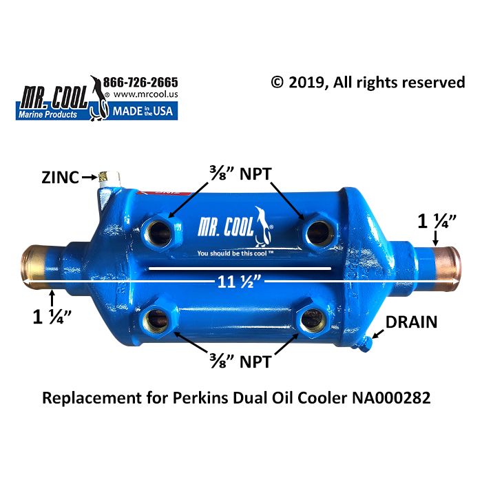 Perkins 4Cyl Dual Oil Cooler NA000282 Replacement Part