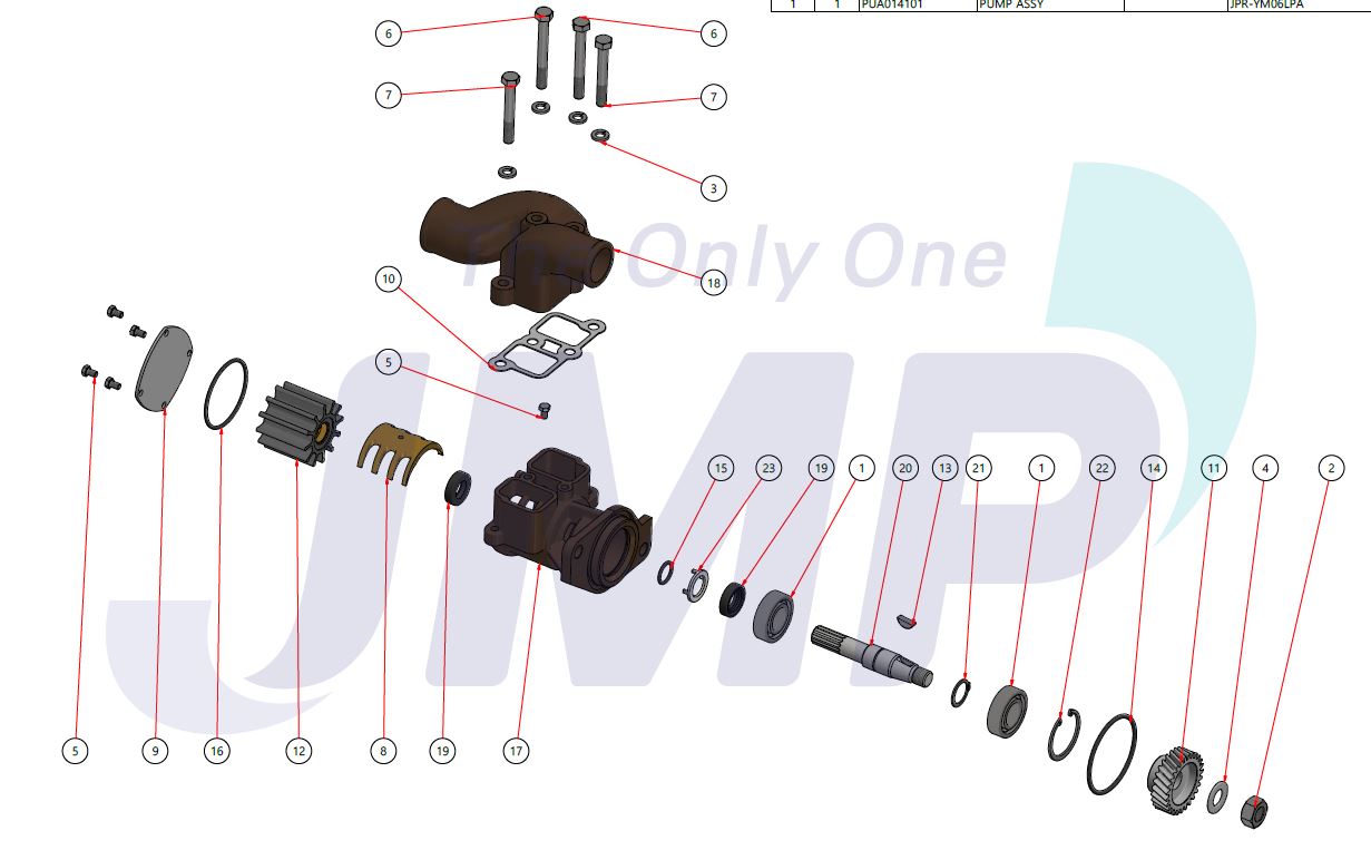Yanmar 6LP/ 6LPASTP2 Seawater Pump with Ports 11977342502 Replacemen
