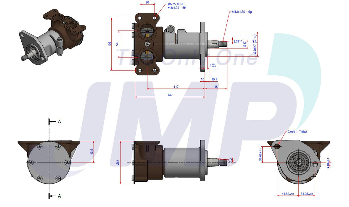 Volvo Penta D5 / D7 Series Seawater Pump  3838288 Replacement VP0050D