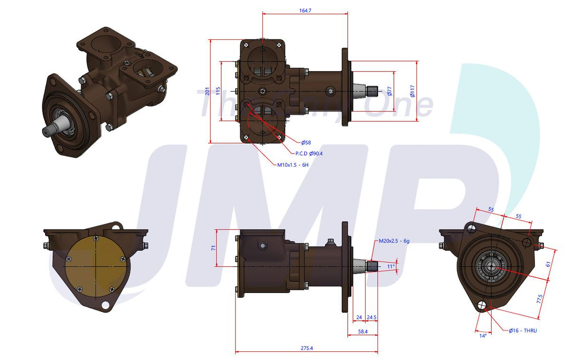 Volvo Penta TAMD 162/163/165 Seawater Pump vlv3837935, JPR-V5000 Replacement