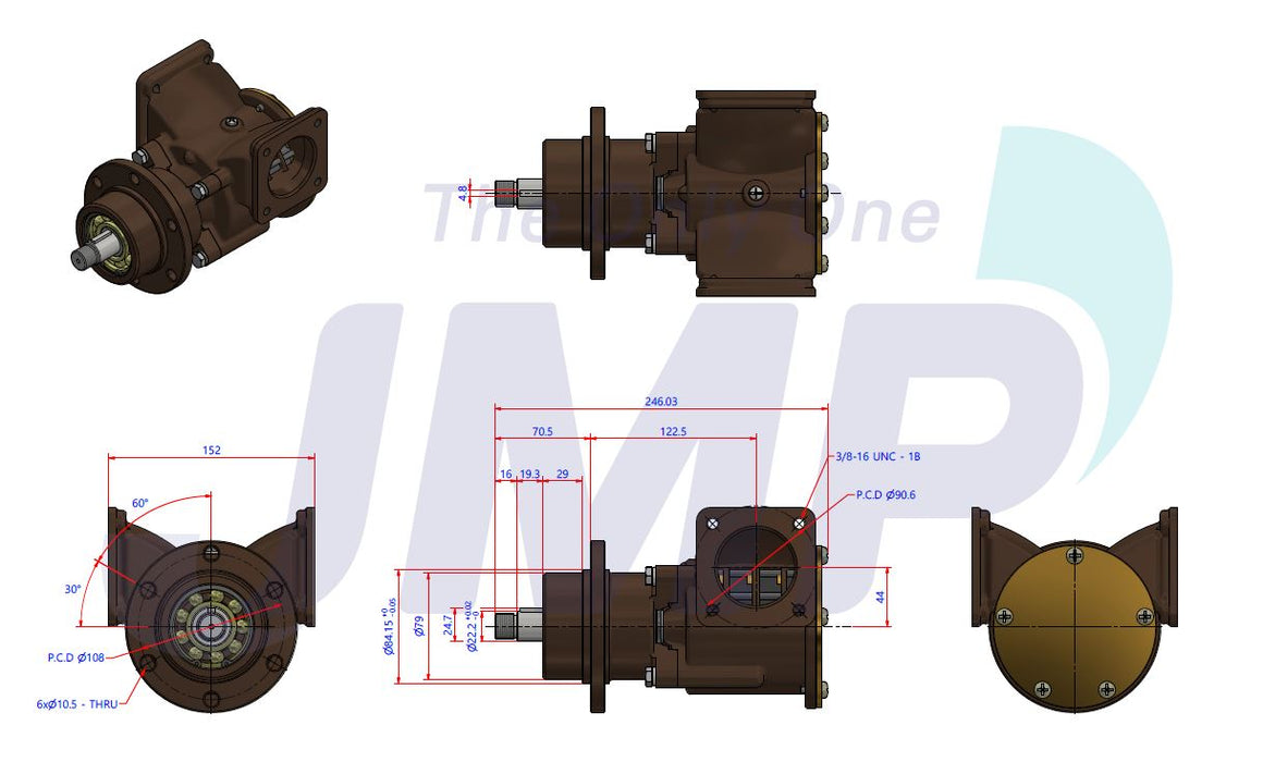 Volvo Penta 3829313 Seawater Pump Replacement JPR-V3000