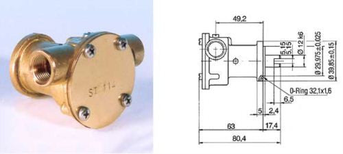 Volvo Penta 858065 / Bukh Seawater Pump, Johnson F35B-9, 10-35157 AN 2022