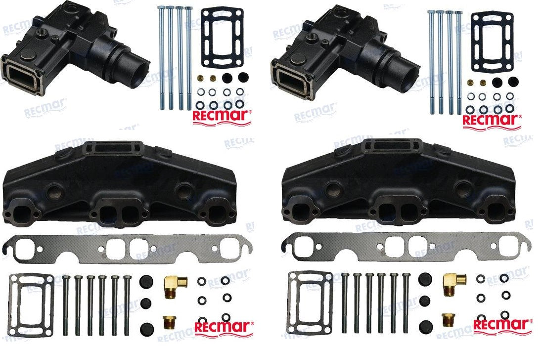 Volvo Penta V8 5.0, 5.7L Manifolds & Tall Risers Kit V8MANKITB