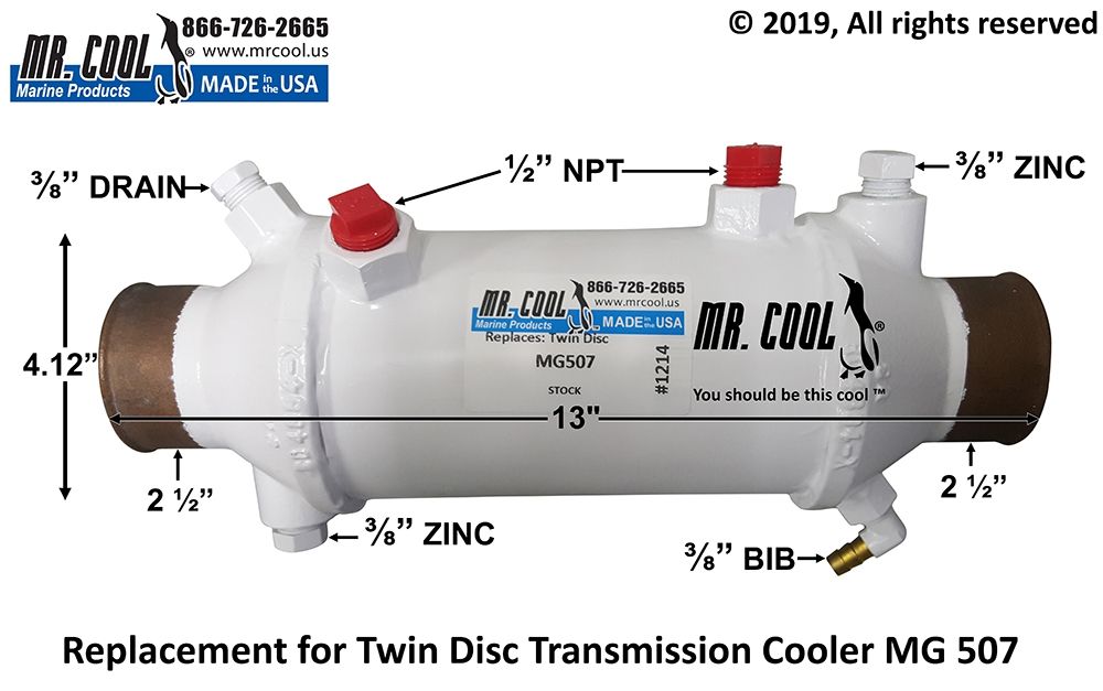 MG 507 Twin Disc Transmission MG507 Cooler Replacement