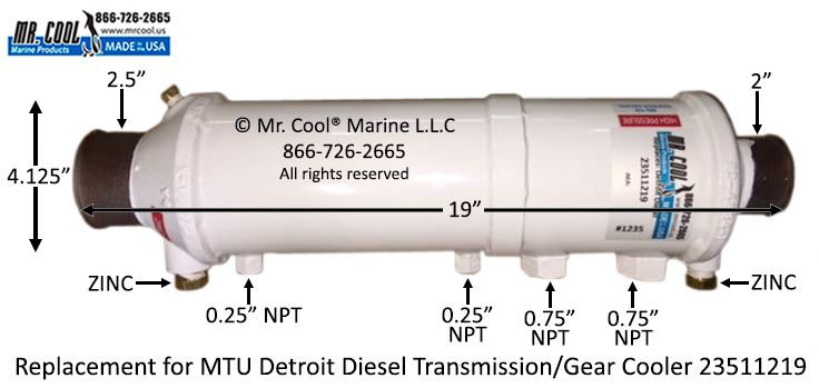 MTU Detroit Diesel Cooler 23511219 Replacement
