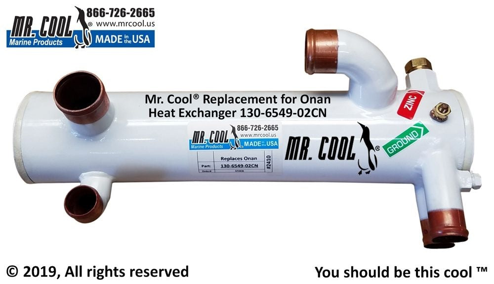 ONAN MDKBS MDKBF HEAT EXCHANGER 130-6549 & 130-5007 Replacement